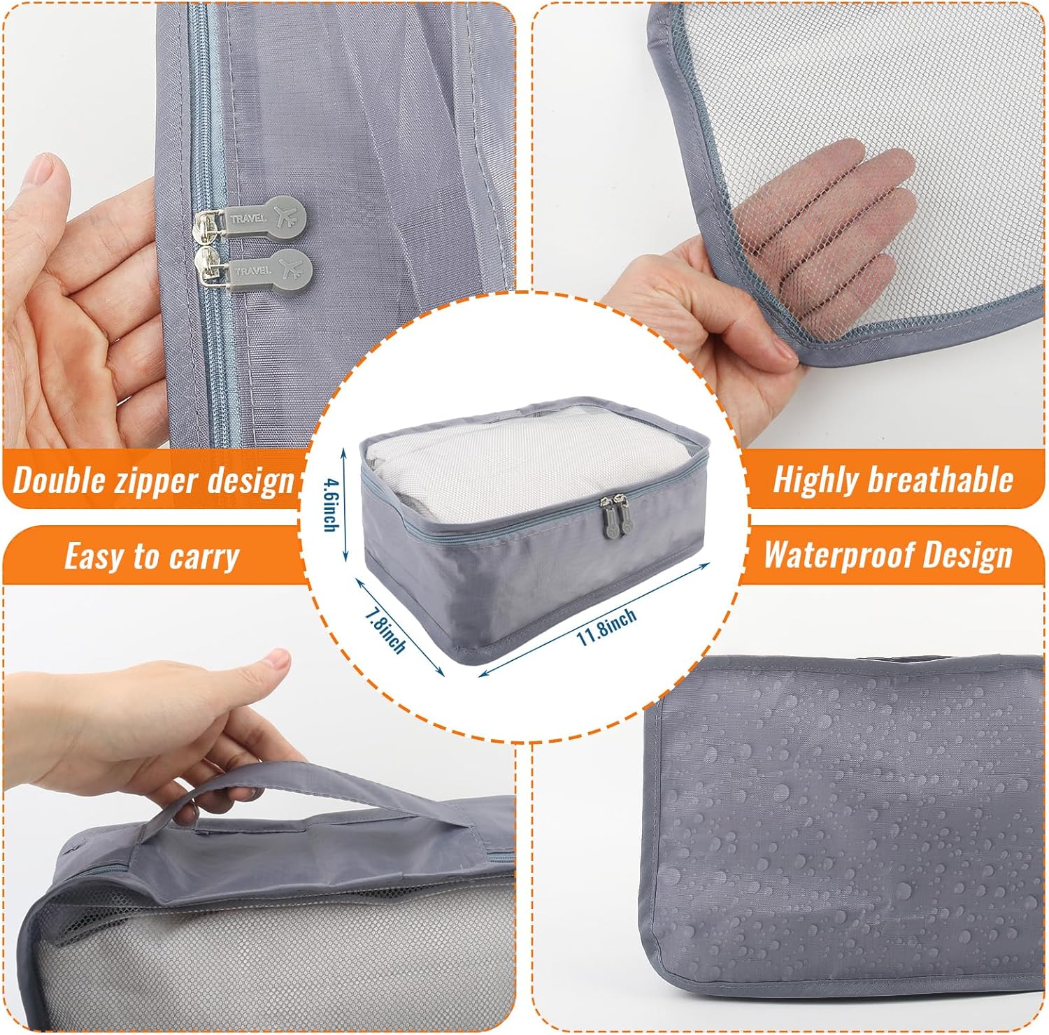 CvoMep 12 Pcs Packing Cubes Luggage Organizers Small Mesh Clothing Underwear Bag Foldable Laundry Bags for Travel Hiking Camping Backpacking - Image 2