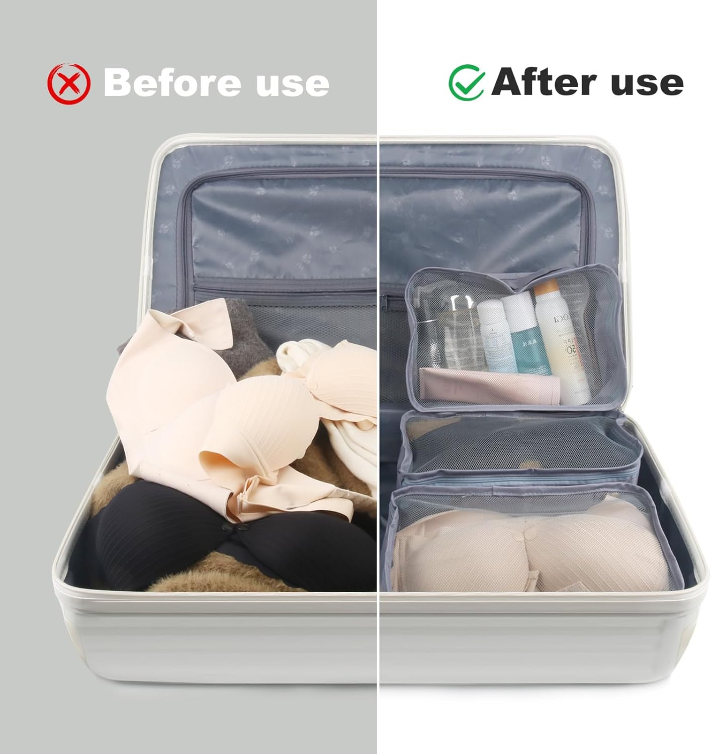 CvoMep 12 Pcs Packing Cubes Luggage Organizers Small Mesh Clothing Underwear Bag Foldable Laundry Bags for Travel Hiking Camping Backpacking - Image 3